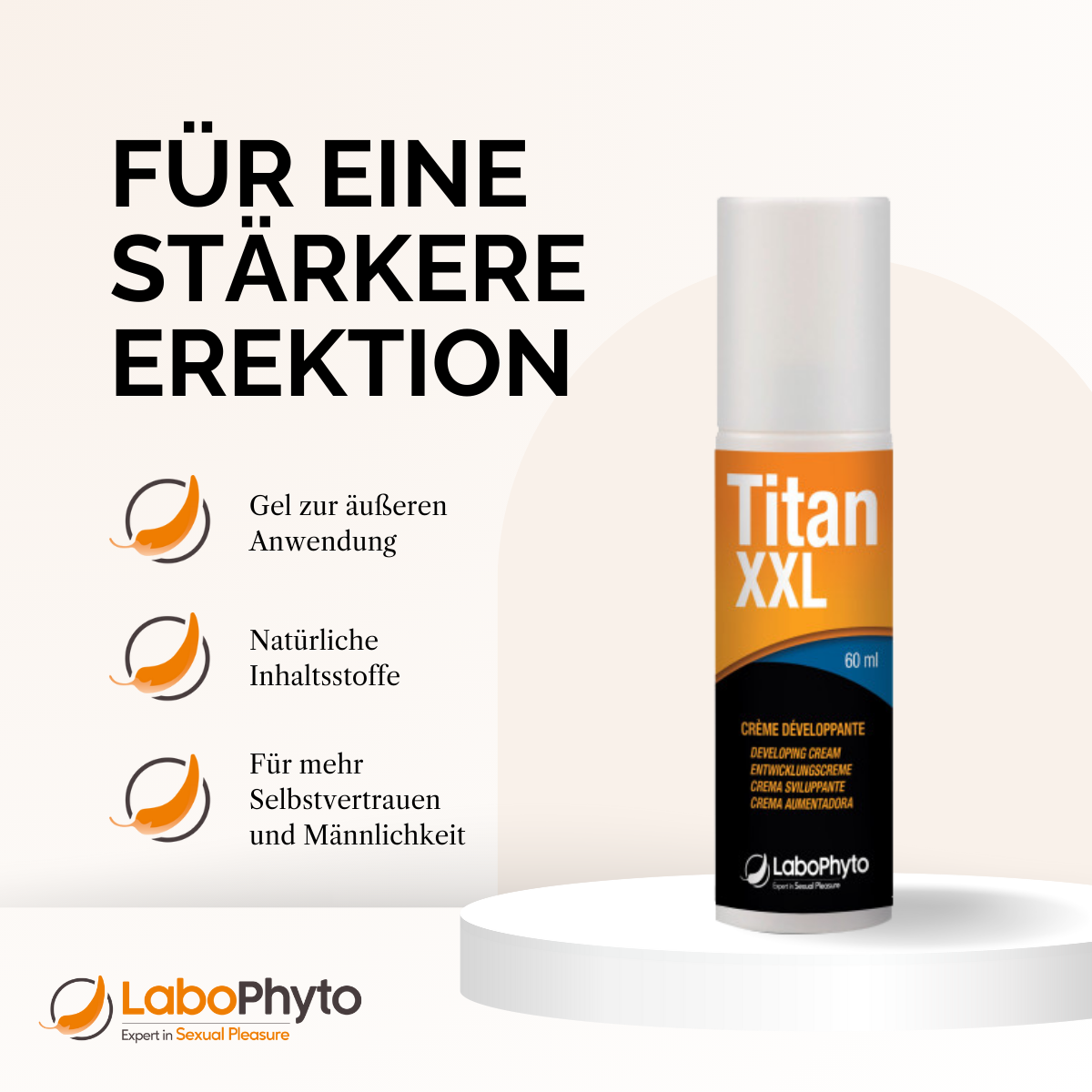 Titan XXL Gel (60 ml) - für maximale männliche Potenz und Größe