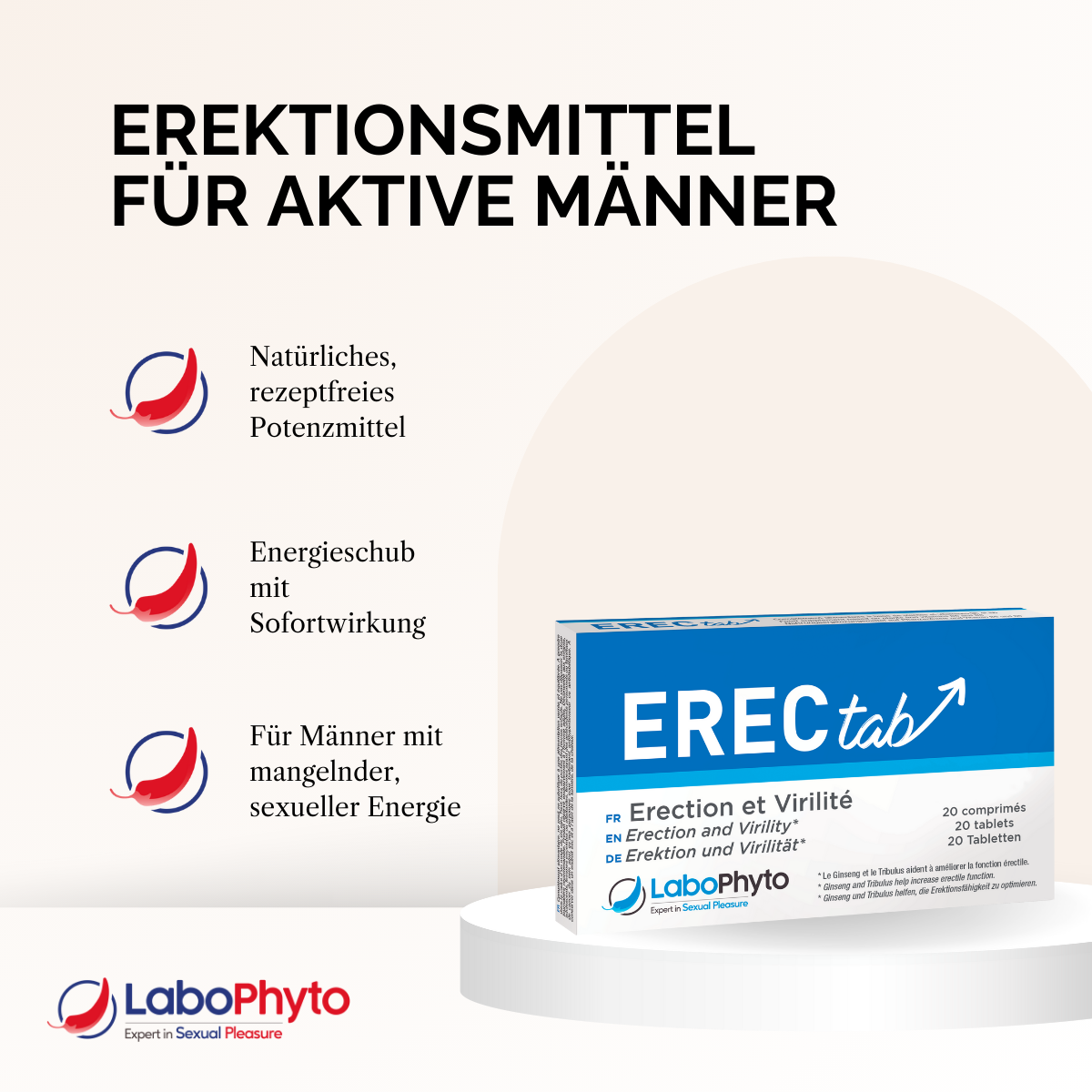 Erectab Sexual Stimulant (20 Tabletten) – zur Steigerung der männlichen Vitalität