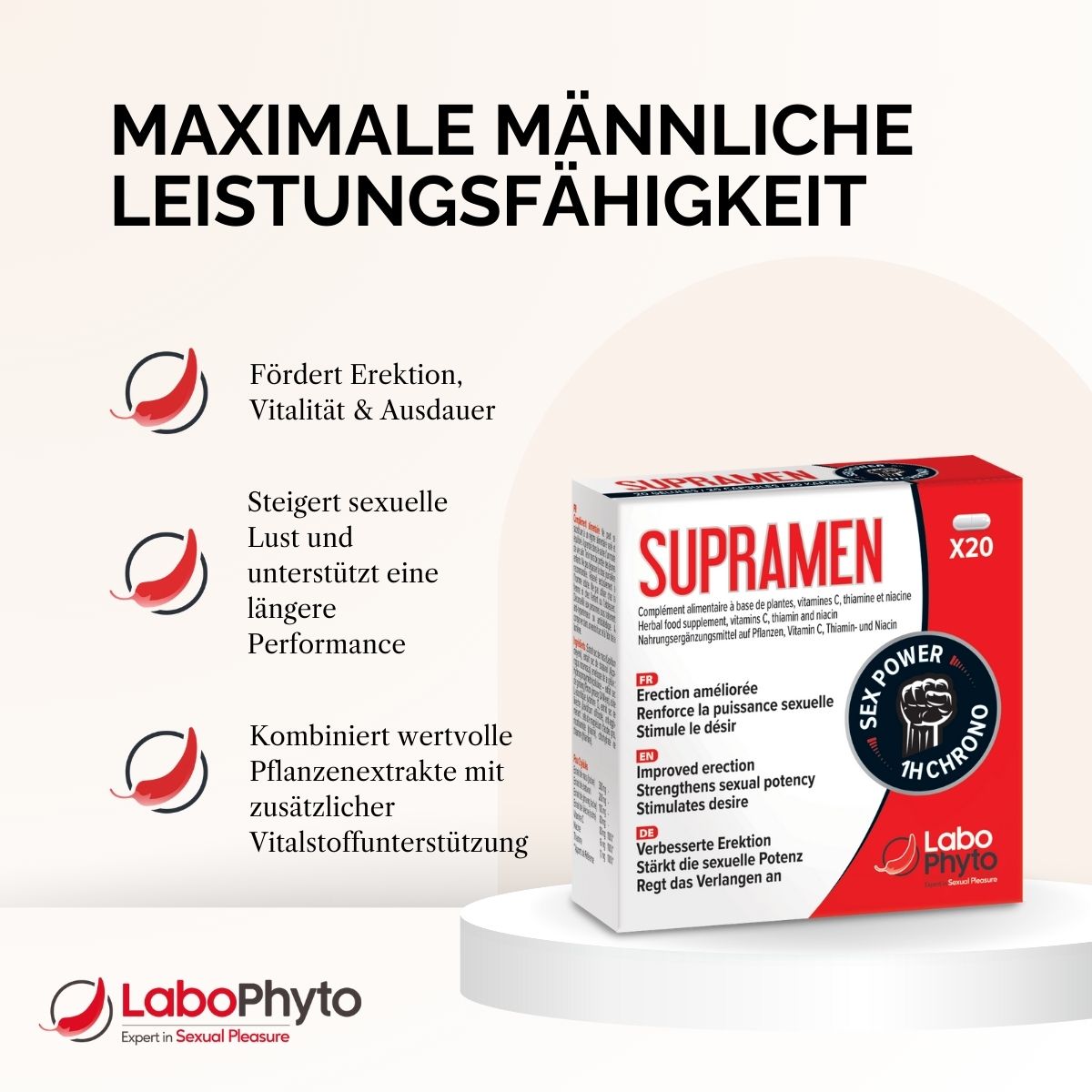 SupraMen (20 Kapseln) - zur maximalen männlichen Leistungsfähigkeit