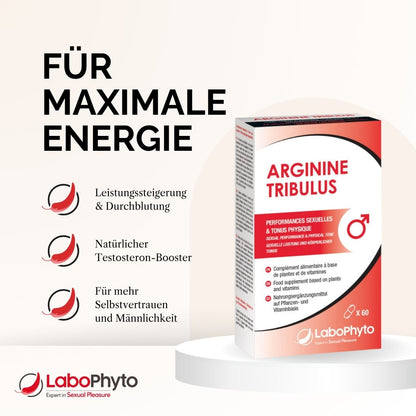 Arginin/Tribulus (60 Kapseln) - für maximale Energie und Libido