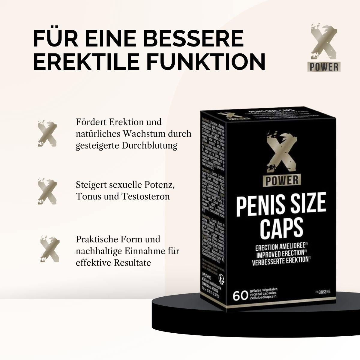 Penis Size Caps (60 Kapseln) - zur Verbesserung der männlichen erektilen Funktion
